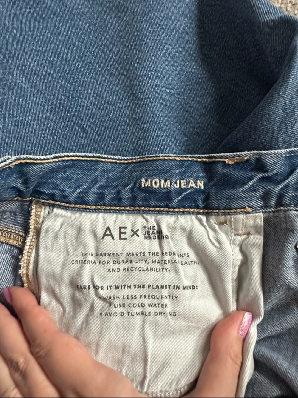 American Eagle Outfitters Mom Jeans Size 12 in Blue - Picture 9 of 11